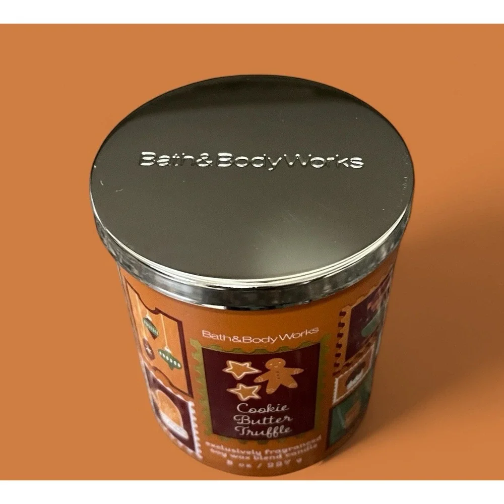 Bath & Body Works Single Wick Candle Cookie‎ Butter Truffle Soy Wax Holiday Gift